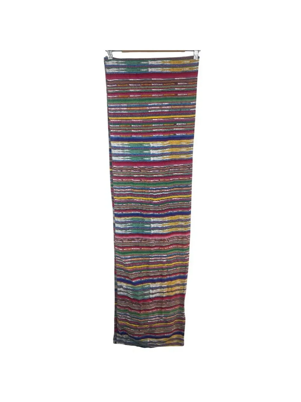 Guatemalan Colorful Serape Striped Long Woven Textile Table Runner Multicolored